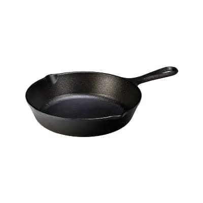 Lodge 8" Cast Iron Skillet: Preseasoned, Tarnish & Heat-Resistant, 8 Inch, Smooth Surface Compatible, Hand Wash Only [Cast Iron, No Lid, 2 Quart]