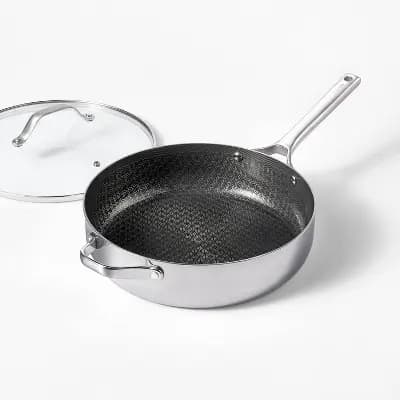 Figmint 5qt Nonstick TripleCladâ„¢ Saute Pan - Figmintâ„¢ [Tempered Glass, Stainless Steel, 18/0 Stainless Steel]