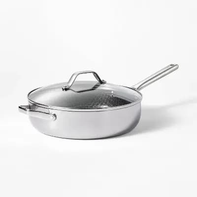 Figmint 5qt Nonstick TripleCladâ„¢ Saute Pan - Figmintâ„¢ [Tempered Glass, Stainless Steel, 18/0 Stainless Steel]