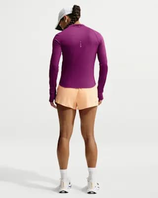Nike Swift Women's Dri-FIT UV 1/4-Zip Running Top True Berry [Body: 88% polyester/12% spandex, Machine wash, XXS (00)-XXL (20–22)]