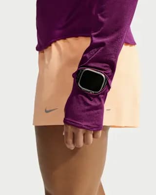 Nike Swift Women's Dri-FIT UV 1/4-Zip Running Top True Berry [Body: 88% polyester/12% spandex, Machine wash, XXS (00)-XXL (20–22)]