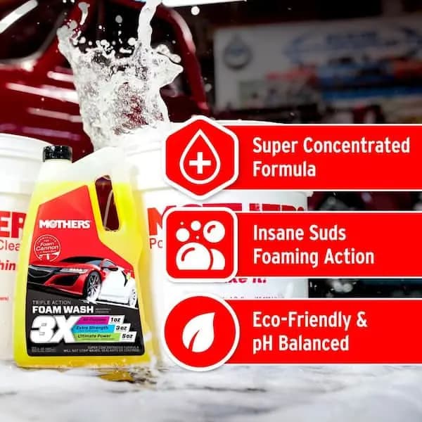 MOTHERS 100 oz. Triple Action Foam Wash Liquid Concentrate, 05610 [Automotive Part Type: Car Wash Soap, General Part Type: Car Wash Soap, Pack Size: 1]