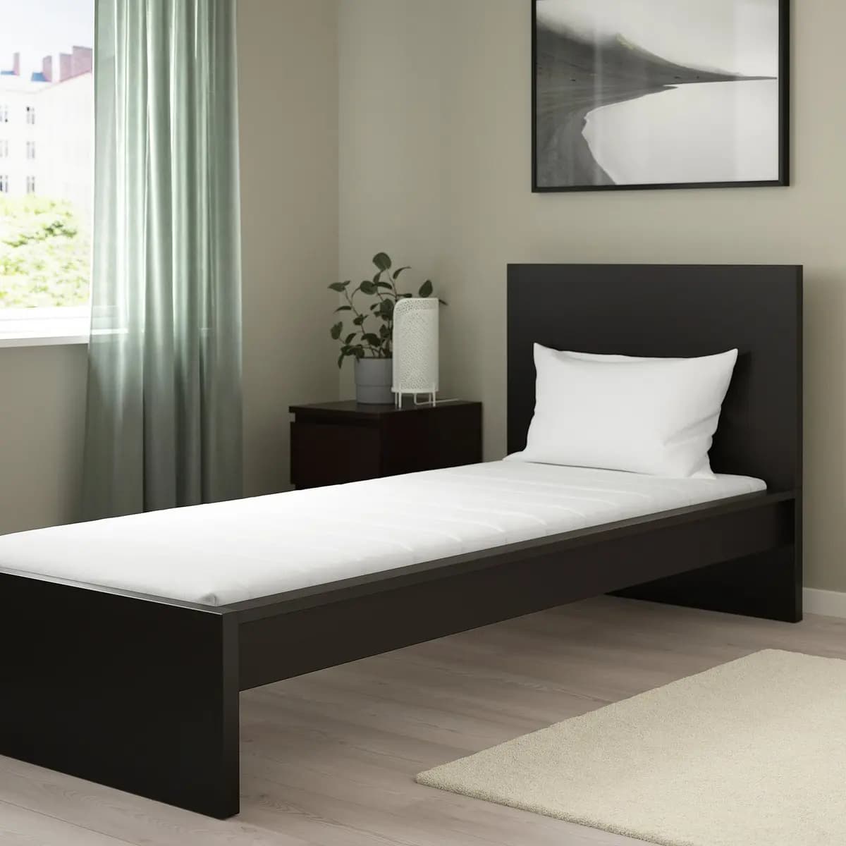 IKEA ÅSVANG Foam mattress, medium firm/white [Width 38 1/4 ", Length 74 3/8 ", Thickness 4 3/4 "]