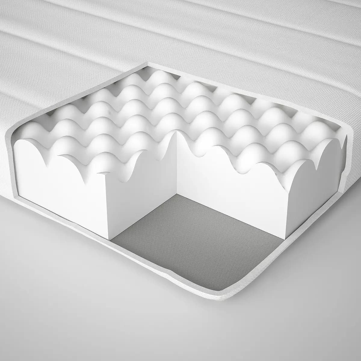 IKEA ÅSVANG Foam mattress, medium firm/white [Width 38 1/4 ", Length 74 3/8 ", Thickness 4 3/4 "]