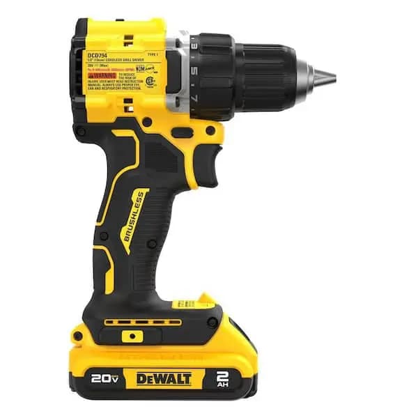 DEWALT Atomic 20V Lithium-Ion Cordless Compact 1/2 in. Drill/Driver Kit with 2.0Ah Battery and Charger, DCD794D1 [Battery Amp Hours: 2 Ah, Battery Power Type: Lithium Ion, Battery 