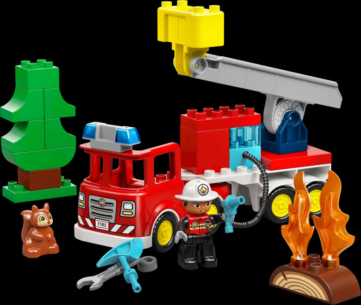 LEGO Fire Truck with Hose and Firefighter 10473 [28 pieces, ages 2+, DUPLOÃƒÆ’Ã†â€™ÃƒÂ¢Ã¢â€šÂ¬Ã…Â¡ÃƒÆ’Ã¢â‚¬Å¡Ãƒâ€šÃ‚Â®]