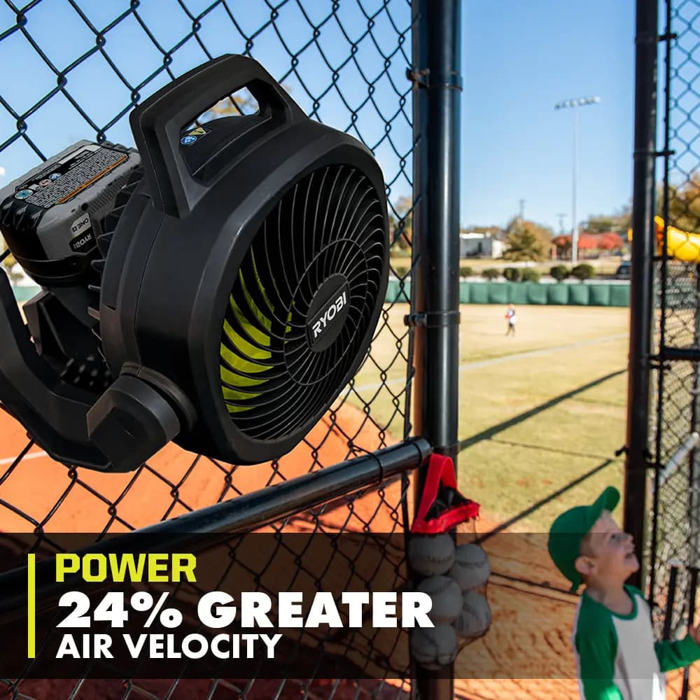RYOBI LIMITED EDITION 18V ONE+ Hybrid WHISPER SERIES 7-1/2 in. Fan Kit [Medium Speed (RPM) 1,500, High Speed (RPM) 1,850, Low Speed (RPM) 930]