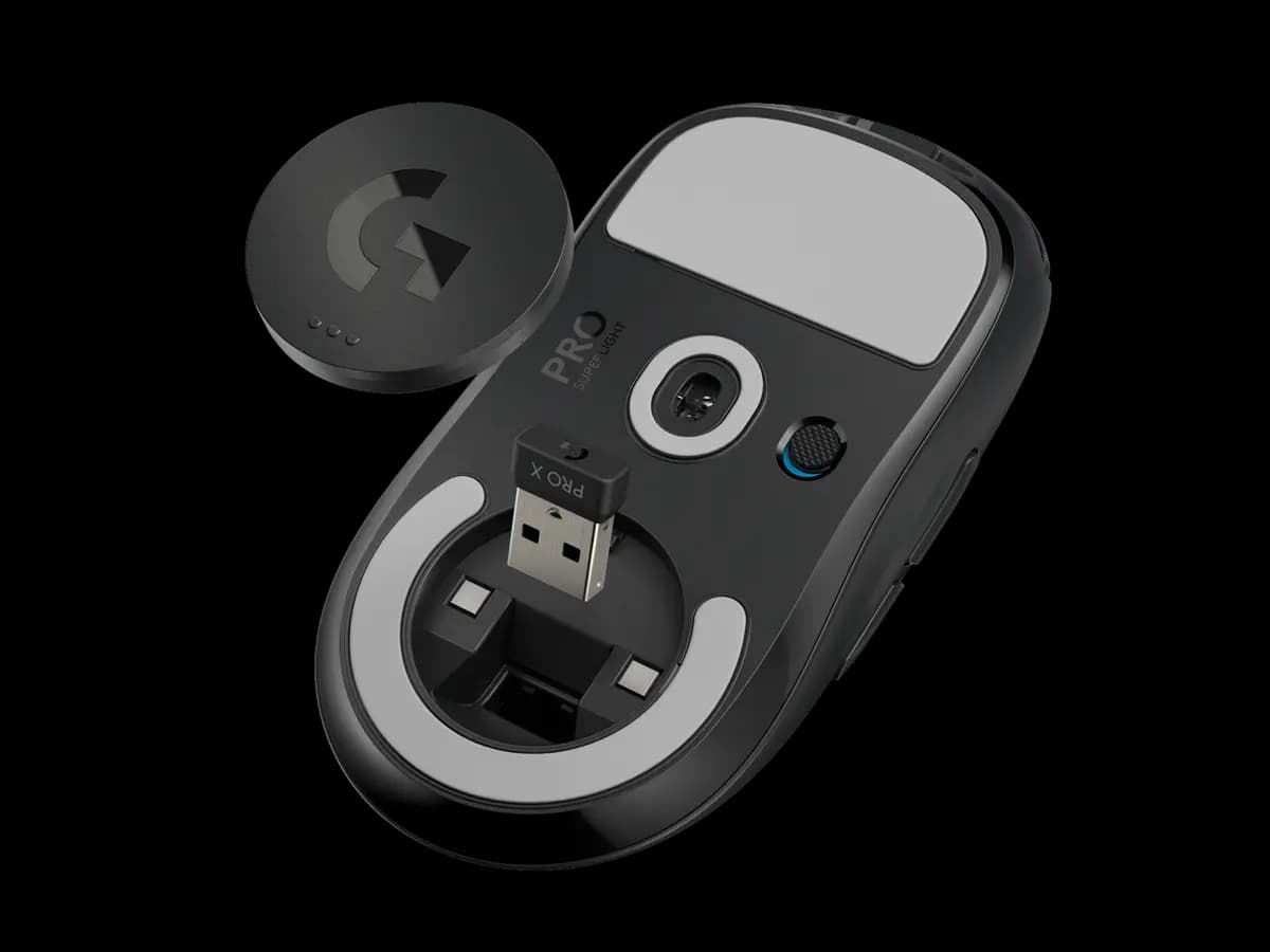 Logitech PRO X SUPERLIGHT - Black [1.57 in (40 mm), 2.5 in (63.5 mm), 4.92 in (125 mm)]