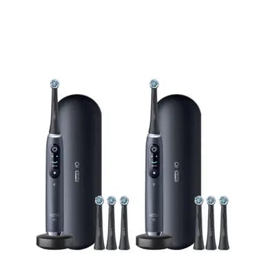 Oral-B iO9 Twin Pack, Black Onyx and Black Onyx [7 SMART Brushing Modes, Interactive Color Display, Artificial Intelligence + 3D]