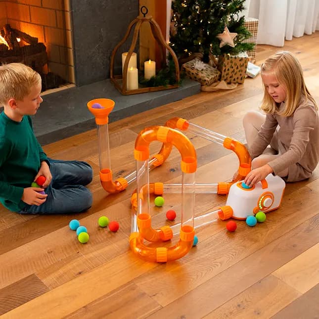 Fat Brain Toys Air Toobz Expansion Pack Expand the Possibilities of Air-Powered Play! [Set of extra Toobz and balls for expanding the Air Toobz possibilities, Encourages spatial re