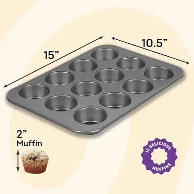 Wilton Ultra Bake Professional 12 Cup Nonstick Muffin Pan [1.9 Pounds, Steel, Rectangle (shape)]