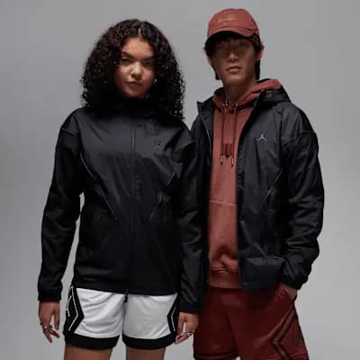 Jordan Brooklyn Men's Hooded Draft Jacket Black/Black/Anthracite/Anthracite [Black/Black/Anthracite/Anthracite, Mesh lining helps add breathability., Two-way zipper gives you styli
