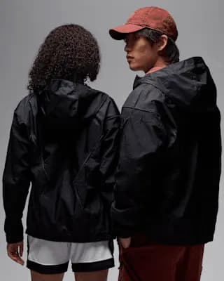 Jordan Brooklyn Men's Hooded Draft Jacket Black/Black/Anthracite/Anthracite [Black/Black/Anthracite/Anthracite, Mesh lining helps add breathability., Two-way zipper gives you styli