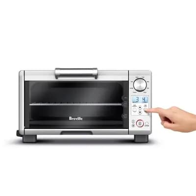 Breville 1800W Mini Smart Toaster Oven Stainless Steel BOV450XL: Countertop, 4-Slice, Dual Rack, Auto Shut-Off [1800 Watts, Stainless Steel, .29 cubic-ft]