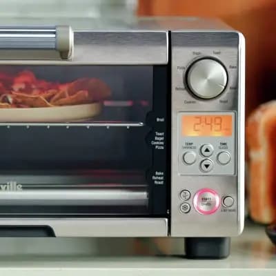 Breville 1800W Mini Smart Toaster Oven Stainless Steel BOV450XL: Countertop, 4-Slice, Dual Rack, Auto Shut-Off [1800 Watts, Stainless Steel, .29 cubic-ft]