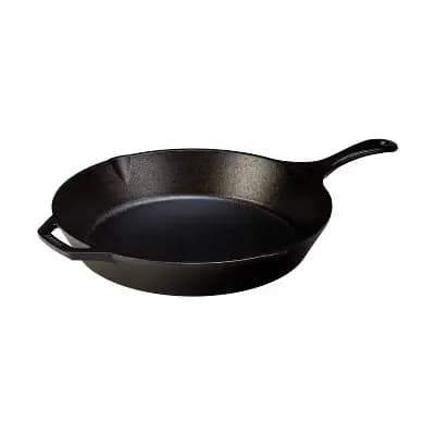 Lodge 13" Cast Iron Skillet Black: Induction & Oven Safe, 13.25" Diameter, 10.5 lbs, Hand Wash, Broiler-Safe [Cast Iron, .39 cubic-ft, 13.25 Inches]