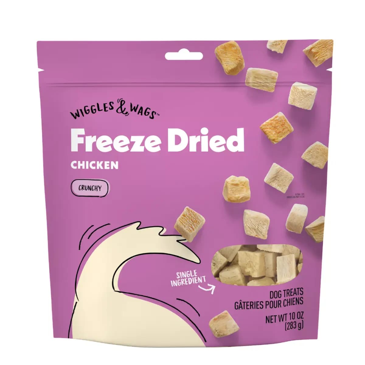 Wiggles & Wags Freeze Dried Chicken Crunchy Dog Treats [Brand Wiggles & Wags®, Food Type Treat, Made In USA, Intended For Dogs]
