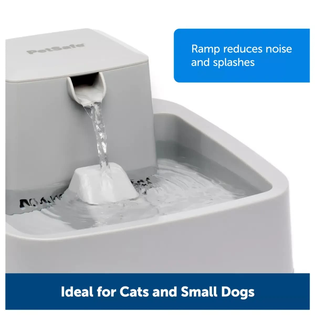 PetSafe® Drinkwell® Automatic Dog & Cat Pet Fountain Waterer, Includes Filter, Gray, 0.5 GAL, 1 GAL [Intended Pet(s) Best for small dogs or cats, Material(s) BPA-free plastic, Colo