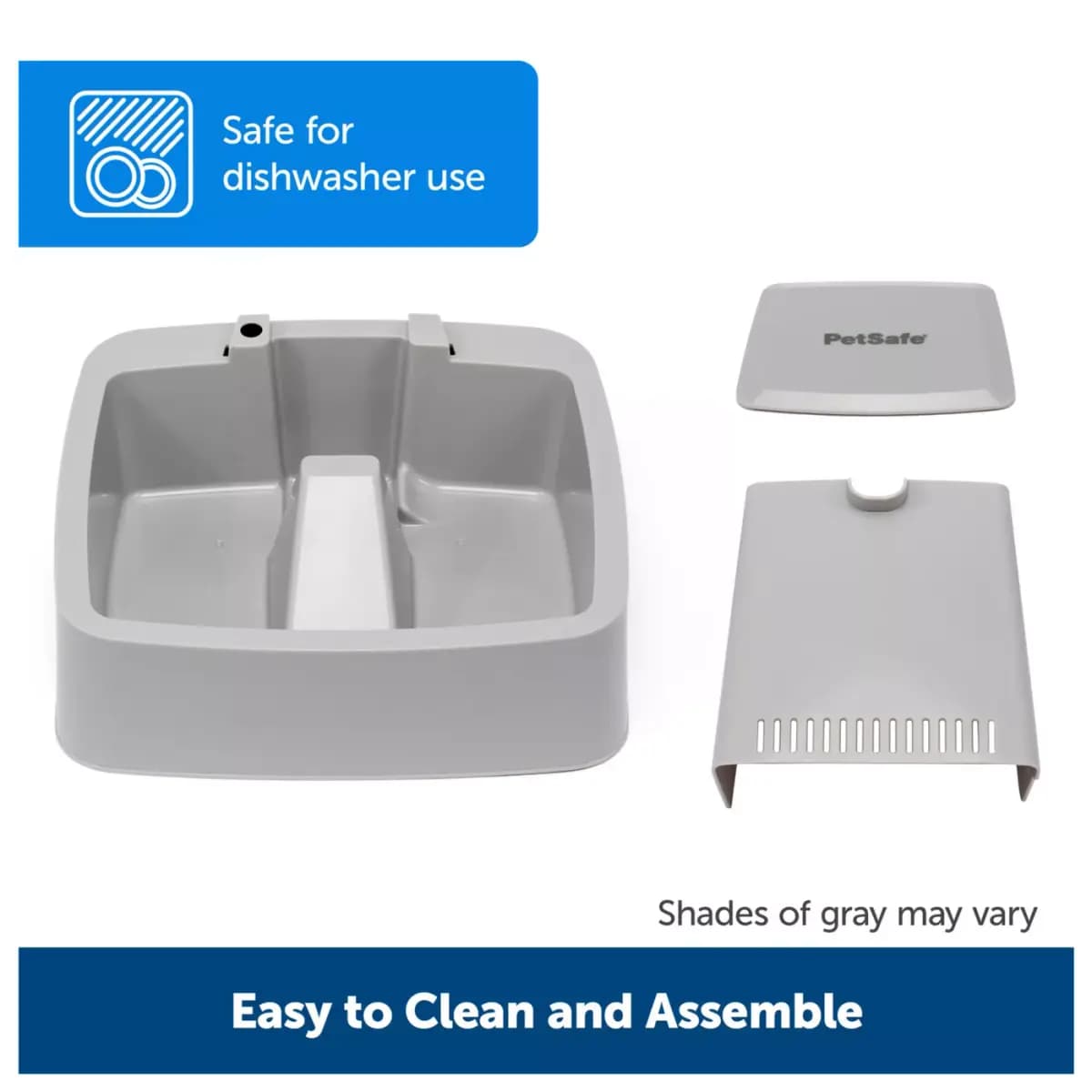 PetSafe® Drinkwell® Automatic Dog & Cat Pet Fountain Waterer, Includes Filter, Gray, 0.5 GAL, 1 GAL [Intended Pet(s) Best for small dogs or cats, Material(s) BPA-free plastic, Colo
