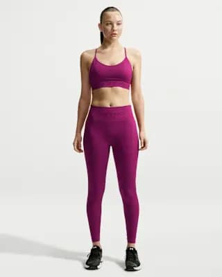 Nike Pro Seamless Women's Light-Support Padded Sports Bra True Berry [Body; 47% polyester/42% nylon/11% spandex, Machine Wash, XXS-XXL]