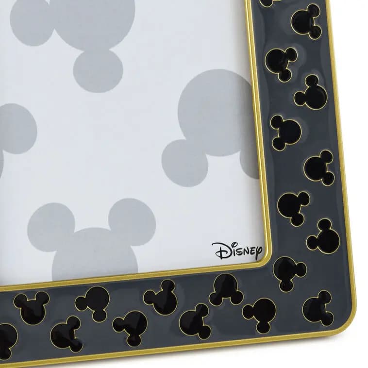 Disney Mickey Mouse Silhouettes Gray Metal Picture Frame, 4x6 [Dimensions 6'' W x 7.75'' H x 0.5'' D, Material Metal and glass., Count 1, Care instructions Wipe clean.]