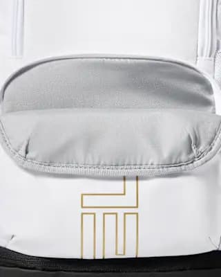 Nike Varsity Elite Backpack (32L) White/Black/Metallic Gold [100% polyester, Spot clean, ONE SIZE]