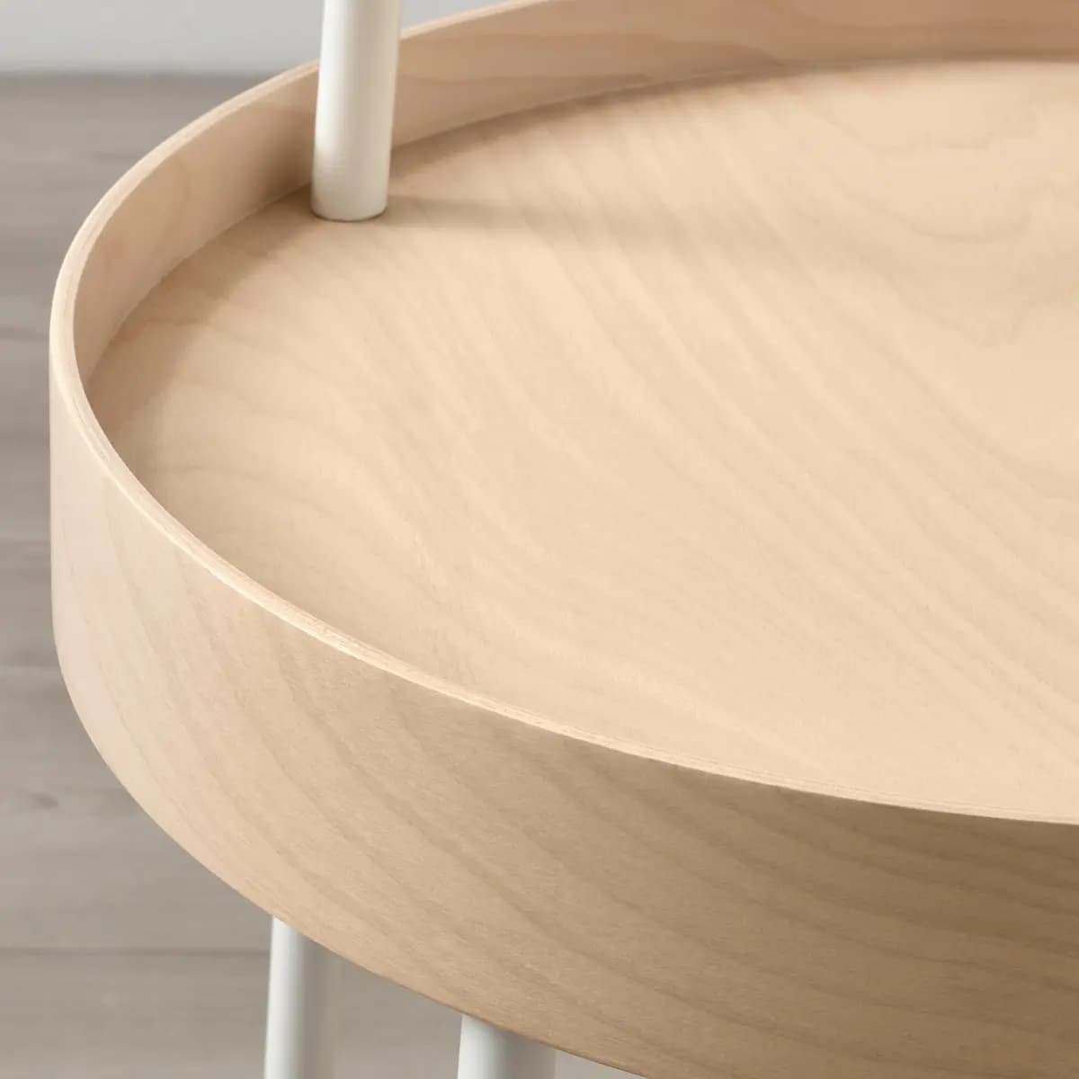 IKEA BURVIK Side table, white [Height 17 3/4 ", Height including handle 30 3/4 ", Diameter 15 "]