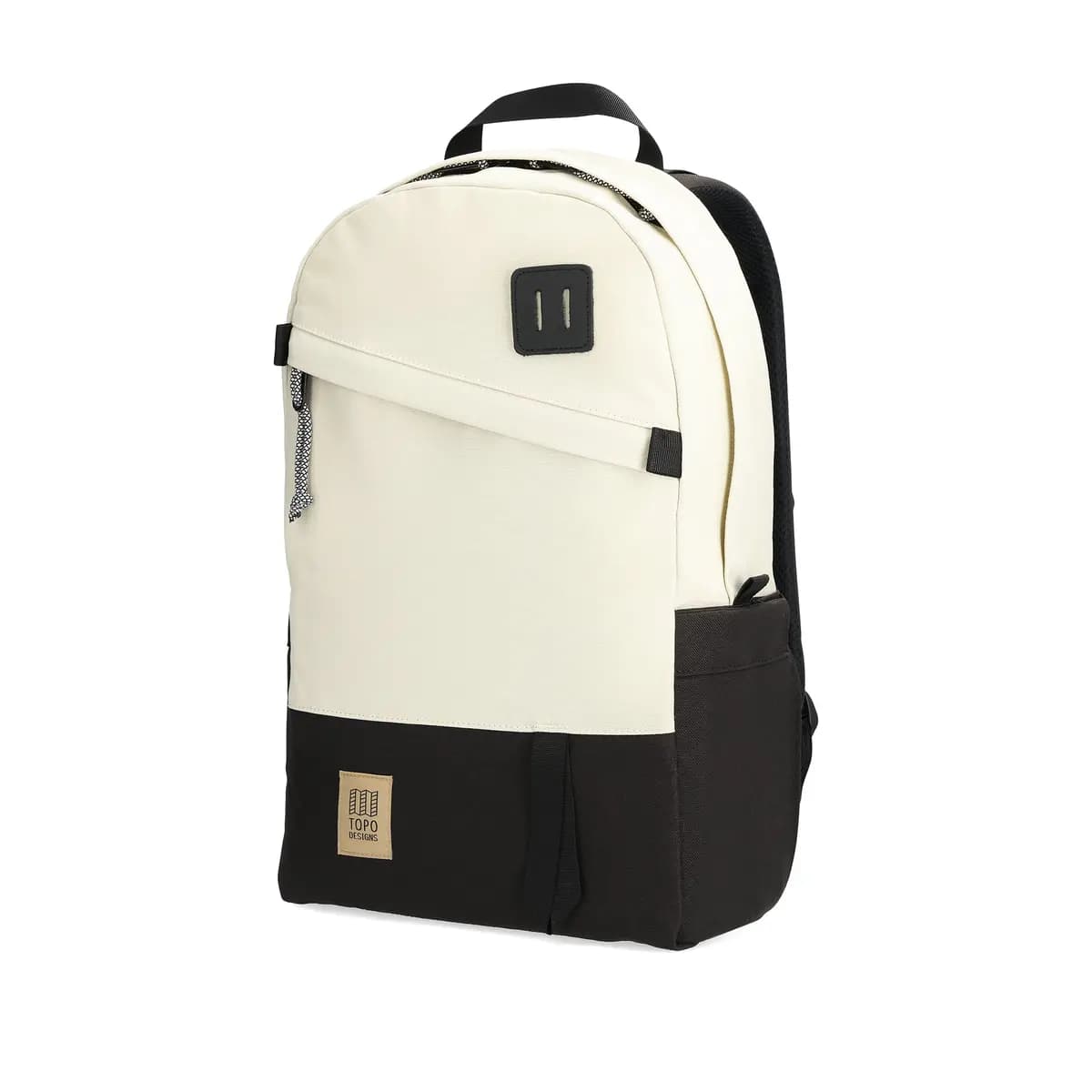 Topo Designs Daypack Classic Bone White / Black [Natural leather lash tab, Heavy-duty hardware, Comfortable contoured padded shoulder straps]