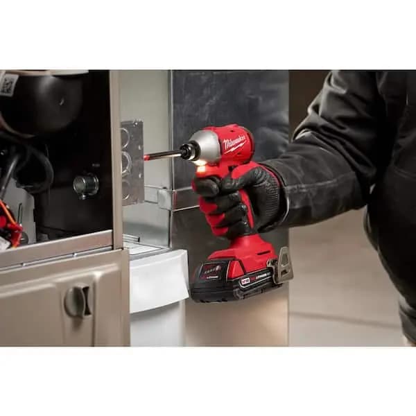 Milwaukee M18 18-Volt Lithium-Ion Compact Brushless Cordless 1/4 in. Impact Driver Kit with One 2.0 Ah Battery, Charger & Tool Bag, 3650-21P [Battery Amp Hours: 2 Ah, Battery Power