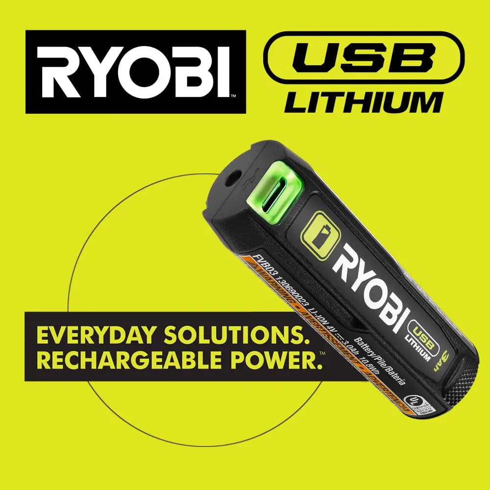 RYOBI USB Lithium 3/8" Light Duty Ratchet Kit [Voltage 4V, Battery Capacity 2Ah, USB Cable 21"]