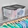 Sterilite 30Qt Ultra Clear Latch Box Clear Base Flat Gray Lid and Latches [Plastic, 30 Quart, Spot or Wipe Clean]
