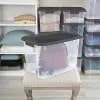Sterilite 30Qt Ultra Clear Latch Box Clear Base Flat Gray Lid and Latches [Plastic, 30 Quart, Spot or Wipe Clean]