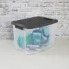 Sterilite 30Qt Ultra Clear Latch Box Clear Base Flat Gray Lid and Latches [Plastic, 30 Quart, Spot or Wipe Clean]