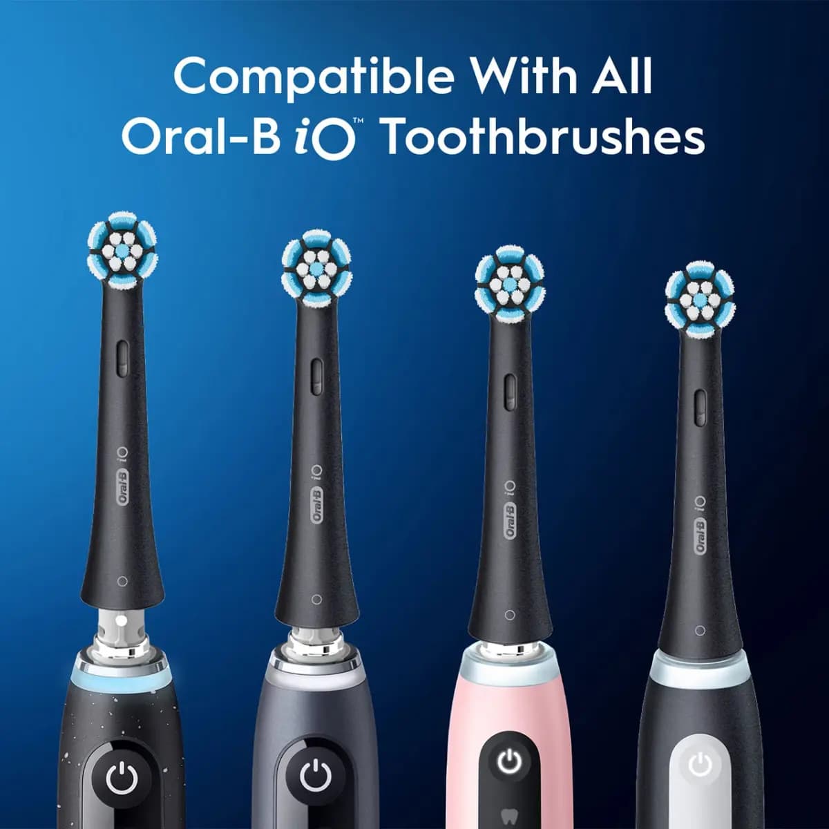 Oral-B iO Gentle Care Replacement Brush Heads, 2-Count, Black [The iO Gentle Care replacement brush heads are compatible with all Oral-B iO Electric Toot, Dentists recommend changi