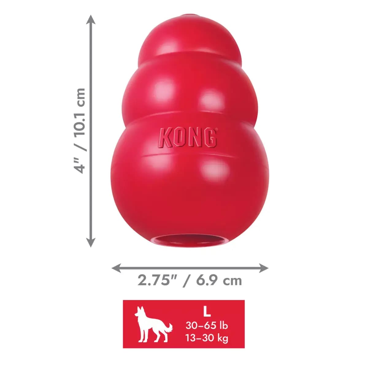 KONG Classic Stuffable Treat-Dispensing Dog Toy [Description and Overview The KONG Classic is the gold standard of, Product Brand & Name KONG® Classic Lg, Intended for Dog, Dimensi