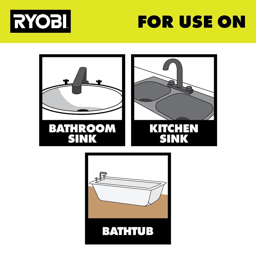 RYOBI USB Lithium Cordless Drain Auger with 2.0 Ah USB Lithium Battery and Charging Cable [Capacity 3Ah, Voltage 4V, USB Cable 21"]