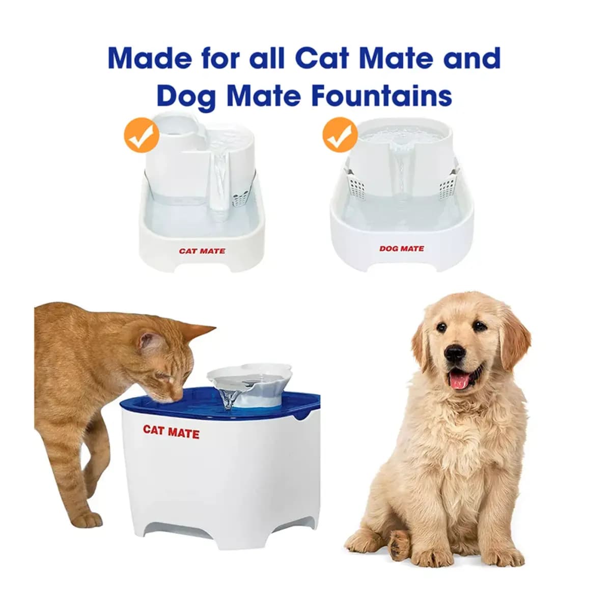 Cat Mate Pet Fountain Replacement [Features Cat Mate Filters are embossed with "Cat, Intended For Intended for use with The Cat Mate / Dog, Material(s) Plastic, Polymer, Carbon, Co