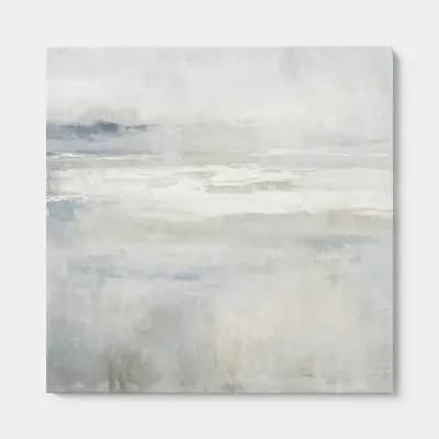 30"x30" Blue Green Abstract Landscape Framed Wall Art - Threshold™ [5.57 Pounds, Polyester Canvas, Unframed]