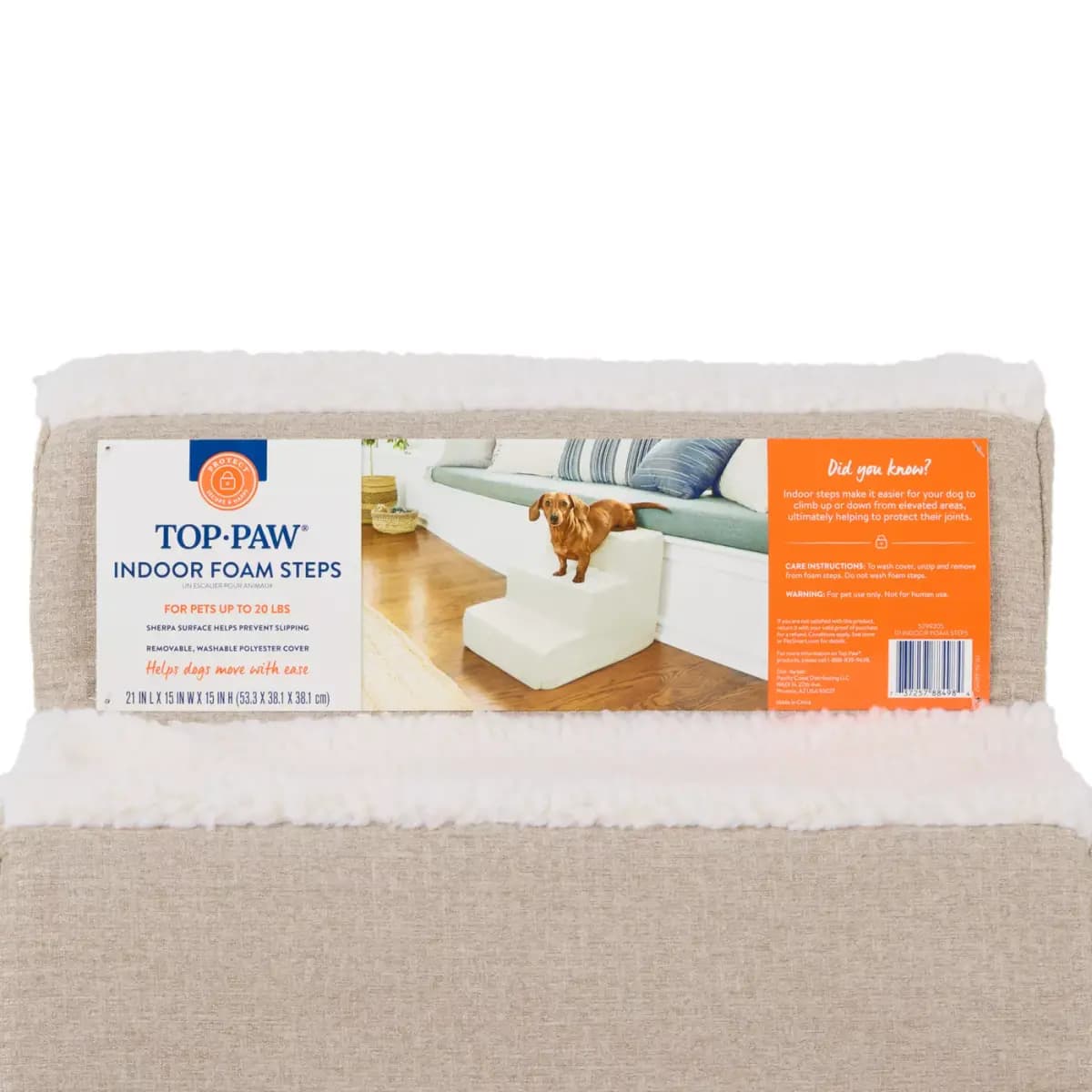 Top Paw® Indoor Foam Steps [Brand Top Paw®, Includes (1) Set of Indoor Foam Steps, Intended Pet(s) Pets up to 20 lbs, Environment Indoors]