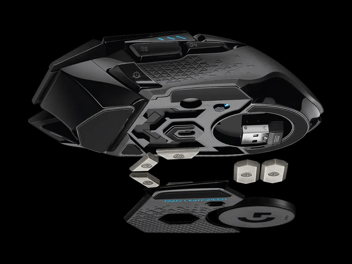 Logitech G502 LIGHTSPEED - Black [1.57 in (40 mm), 2.96 in (75.2 mm), 5.17 in (131.2 mm)]