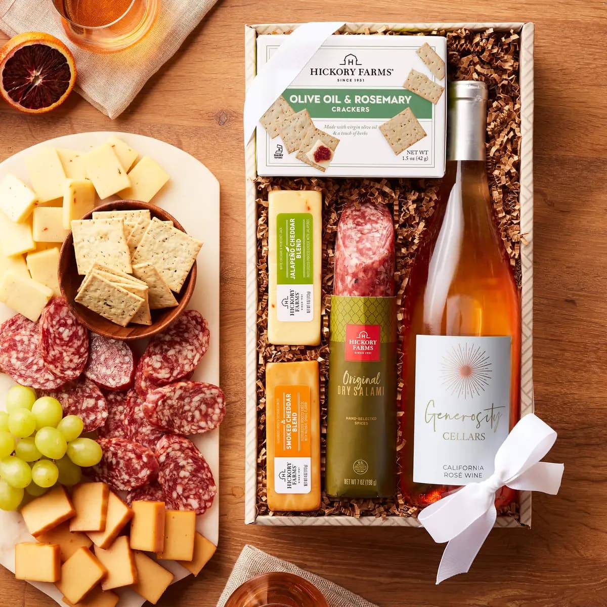 Snacks & Rosé Wine Gift Set [7 oz, 4 oz, 4 oz]
