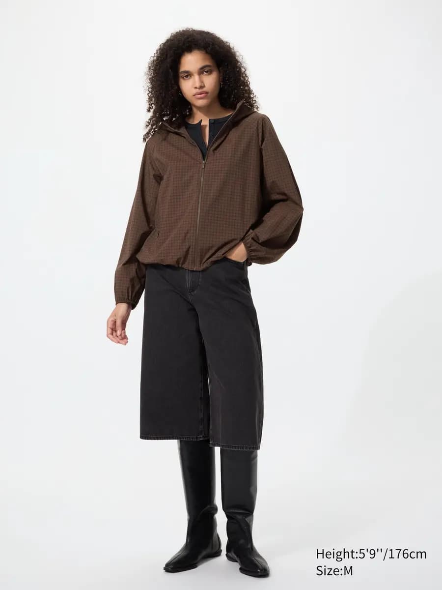 Uniqlo Pocketable UV Protection Parka | Pattern Dark Brown [Imported, With UV protection technology., Lightweight parka with a handy storage pouch.]