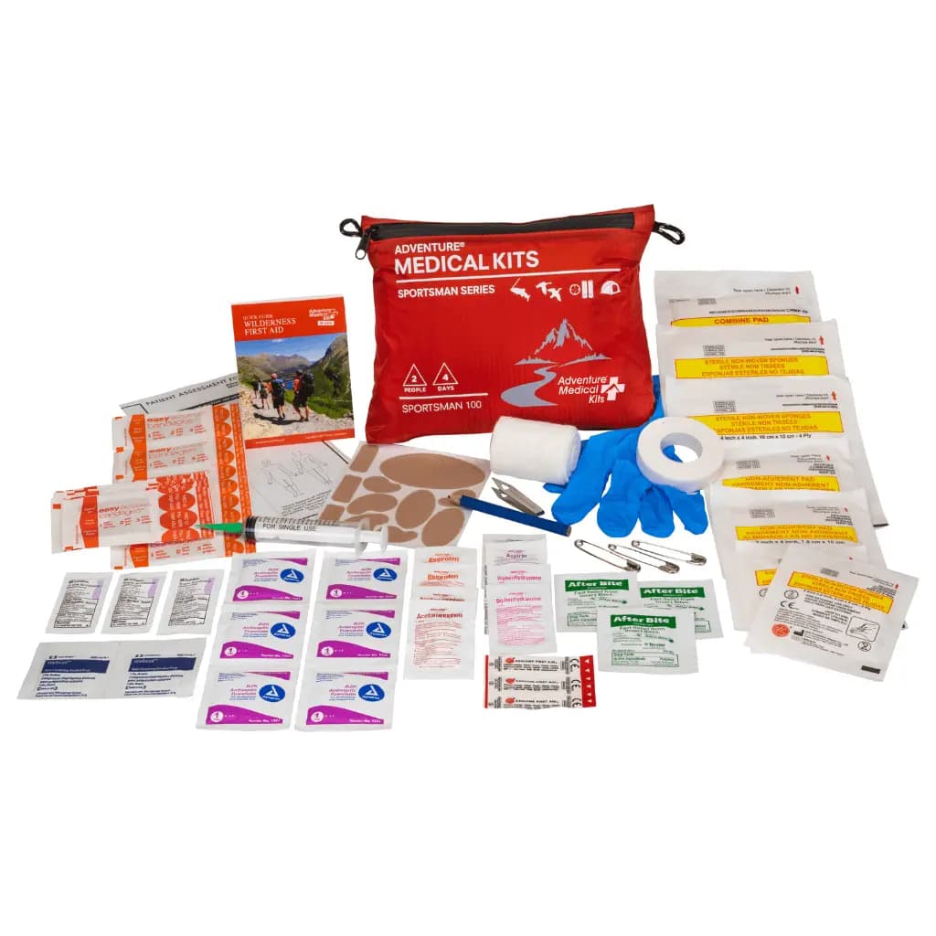 Adventure Medical Kits Sportsman Series Medical Kit - 100 [2-Stage Waterproofing, Trauma Supplies, Wilderness First Aid Manual]