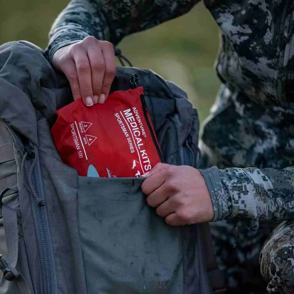 Adventure Medical Kits Sportsman Series Medical Kit - 100 [2-Stage Waterproofing, Trauma Supplies, Wilderness First Aid Manual]