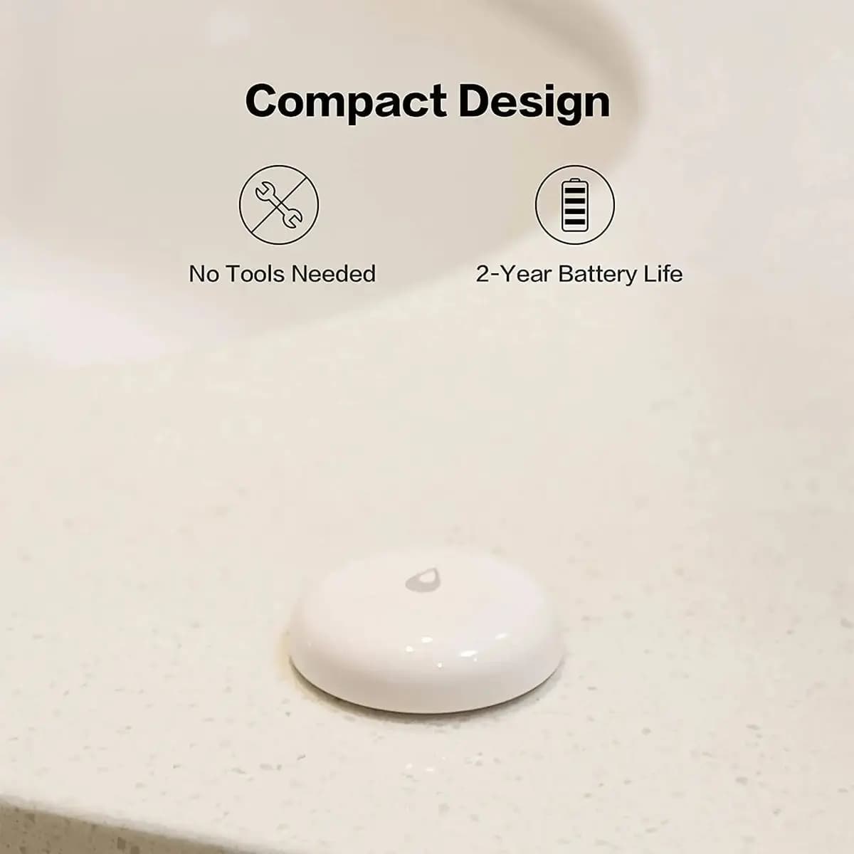 Aqara Water Leak Sensor [50 x 50 x 15 mm, 0.044 pounds/20g, CR2032, Zigbee]