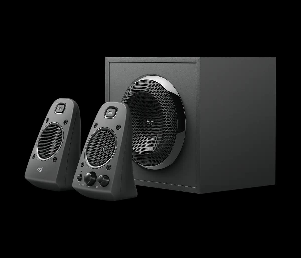 Logitech Z625 Speaker System with Subwoofer and Optical Input - Black [7.68 in (195 mm), 4.57 in (116 mm), 4.88 in (124 mm)]