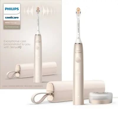Philips Sonicare 9900 Prestige Rechargeable Electric Toothbrush Model HX9990/11 with Brush Head - Champagne [18 Years and Up, Full, Nylon]