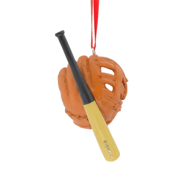 Baseball Hallmark Ornament [1.75 x 3.25 x 1.25, Resin ornament with hanger attachmen, One Hallmark Christmas tree ornament, 1HGO3062]
