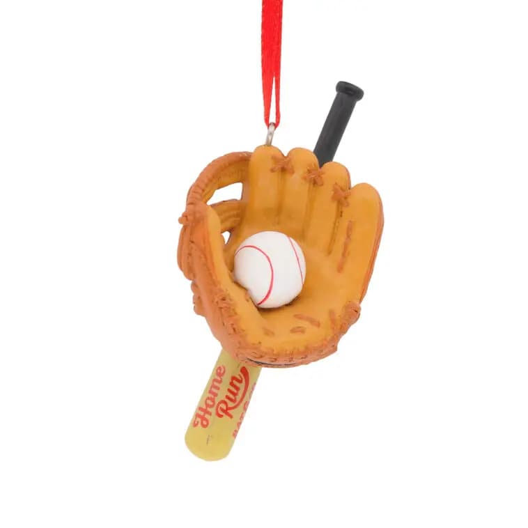 Baseball Hallmark Ornament [1.75 x 3.25 x 1.25, Resin ornament with hanger attachmen, One Hallmark Christmas tree ornament, 1HGO3062]