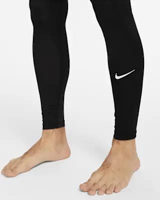 Nike Pro Men's Dri-FIT Fitness Tights Black/White [Body: 90% polyester/ 10% spandex. Mesh: 92% polyester/ 8% spandex., Machine wash, XS-4XL Tall]